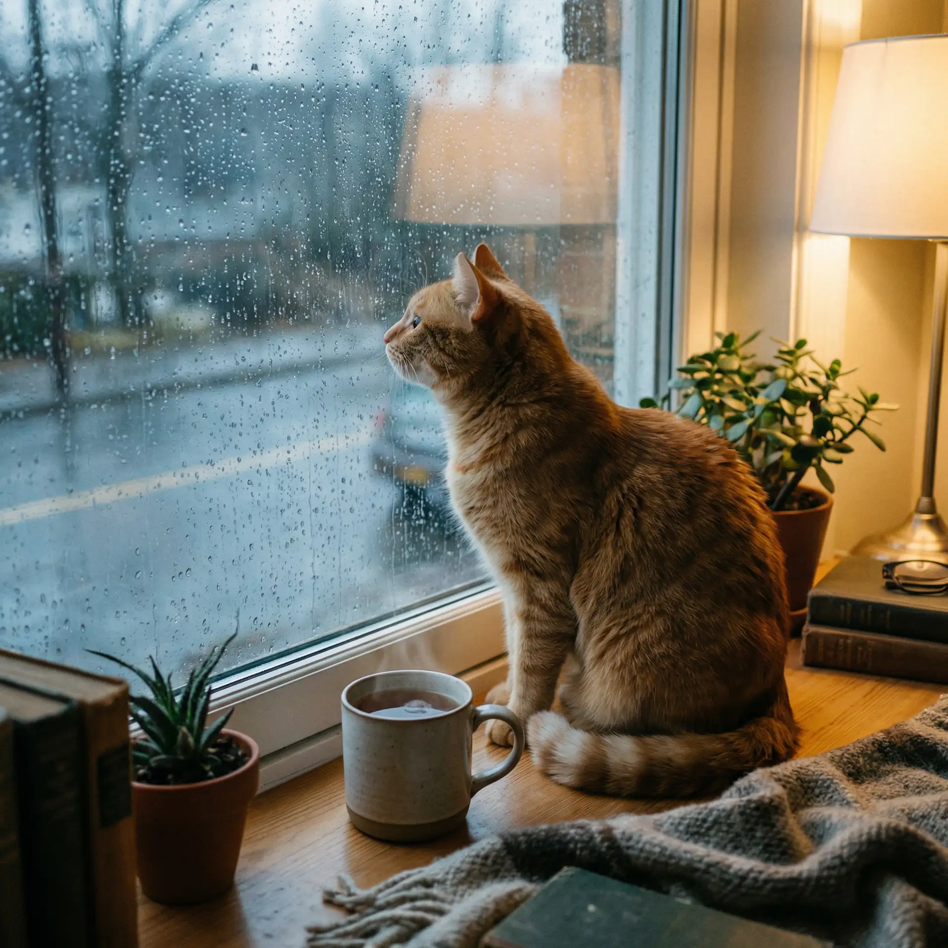 猫咪望着窗外的雨 - 鬼吹灯之龙岭迷窟电影